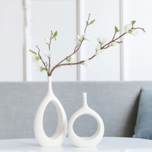 Creative Fashion White Ceramic Vase Modern Minimalist Room Decoration Home Flower Arrangement