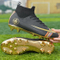 2019 Popular Golden Color Sole Long Spikes Football Shoes, White Professional Soccer Shoe