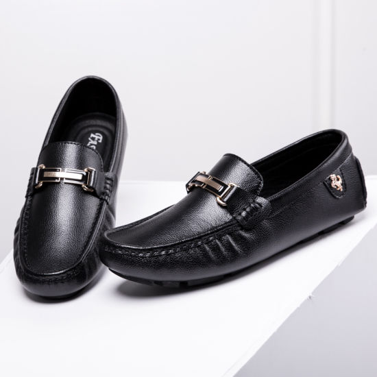 Large Size Casual Shoes Men Breathable Bean Shoes Fashion Casual Handmade Genuine Leather Shoes